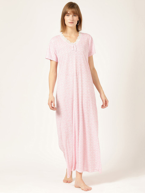 

V2 Value & Variety Pink Printed Maxi Nightdress