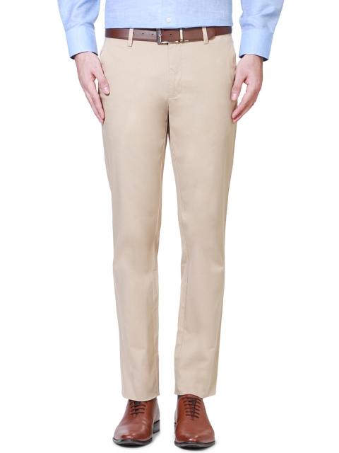 

Van Heusen Men Beige Solid Slim Fit Flat Front Trousers