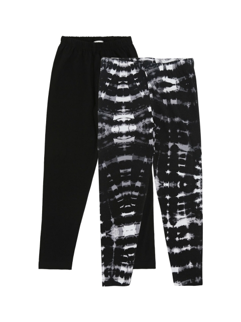

RAINE AND JAINE Girls Pack Of 2 Ankle Length Leggings, Black