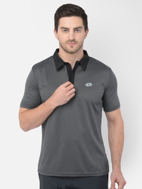 

Lotto Men Grey Polo Collar T-shirt