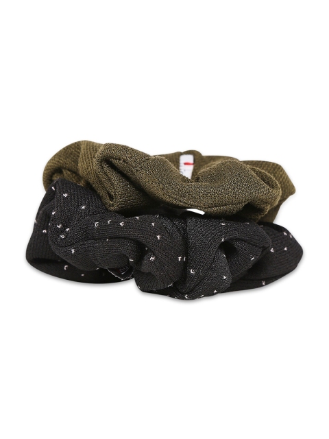 

inocenCia Women Green & Grey Set of 2 Ponytail Holders