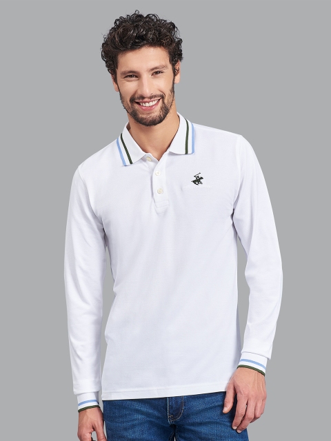 

Beverly Hills Polo Club Men White Polo Collar T-shirt