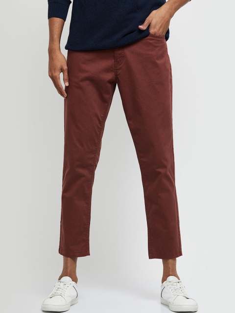 

max Men Brown Chinos Cotton Blend Trousers
