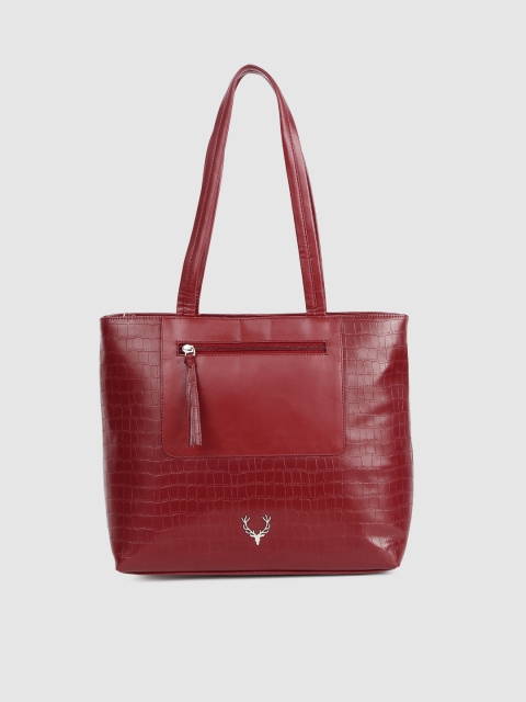

Allen Solly Burgundy Animal Textured Structured Shoulder Bag