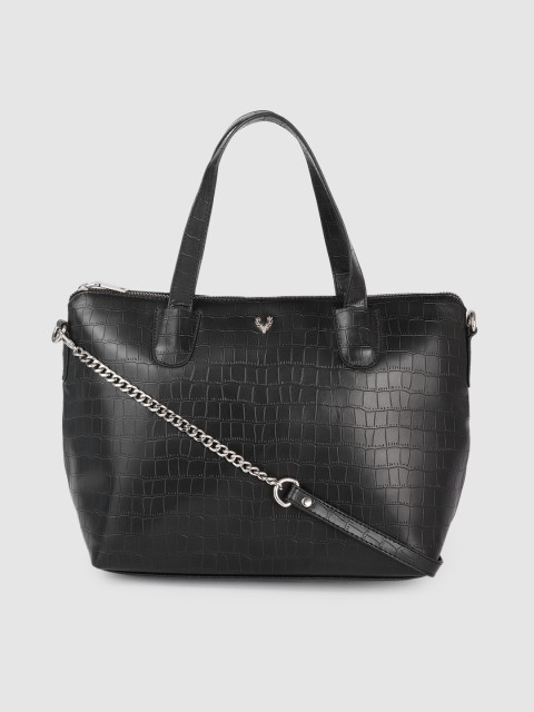 

Allen Solly Black Croc Textured PU Handheld Bag