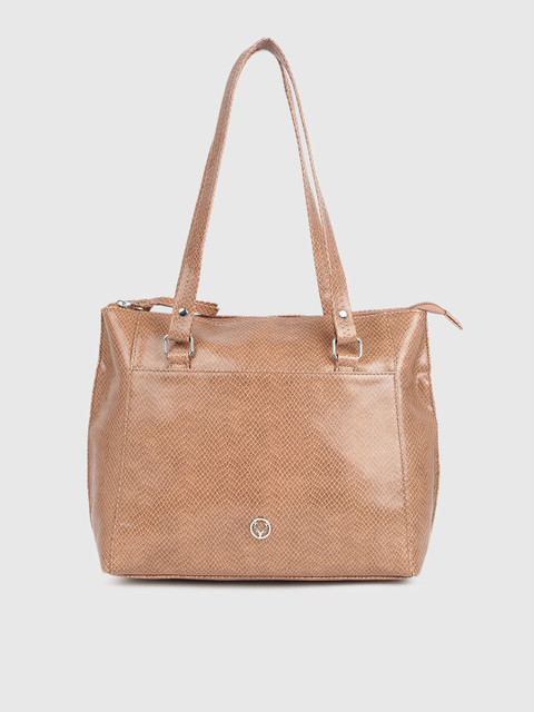 

Allen Solly Women Peach-Coloured Textured Structured Shoulder Bag