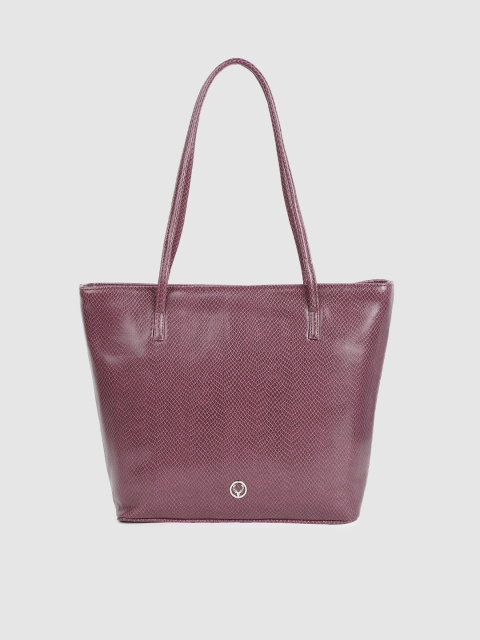 

Allen Solly Mauve Animal Textured Structured Shoulder Bag