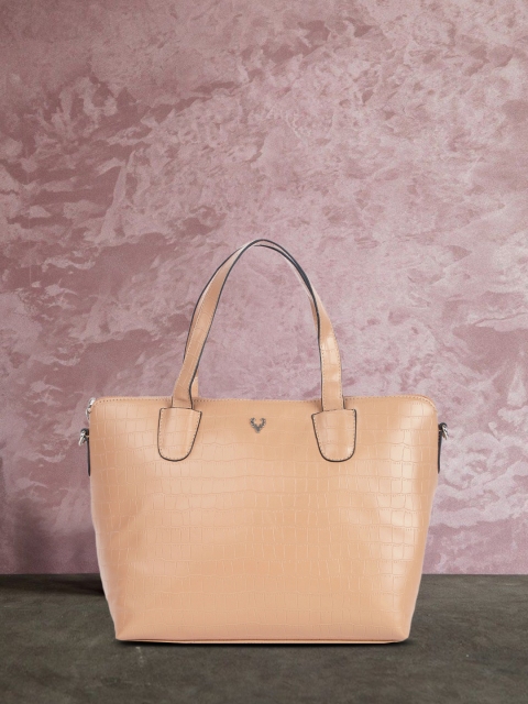 

Allen Solly Women Nude-Coloured Textured Structured Handheld Bag