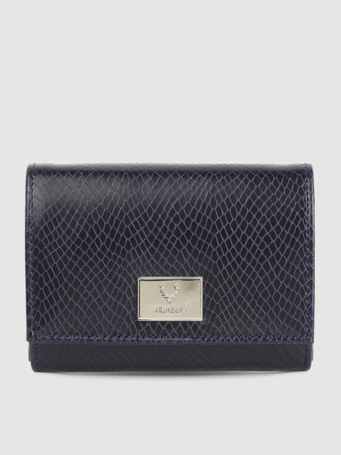 

Allen Solly Women Navy Blue Animal Textured Two Fold Wallet