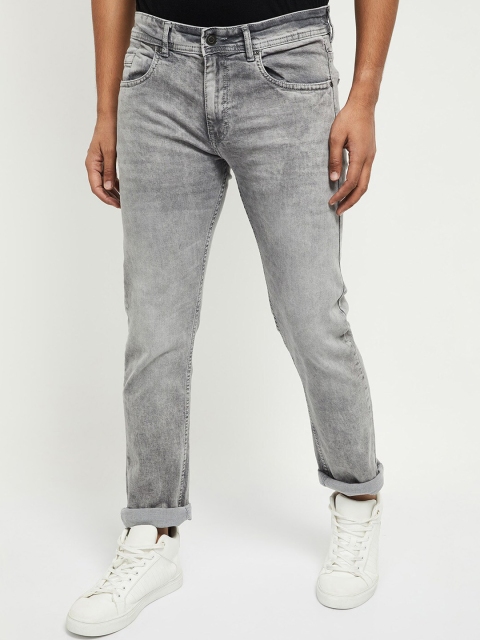 

max Men Grey Slim Fit Heavy Fade Jeans