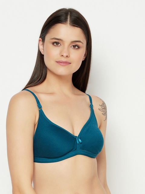 

PRETTYBOLD Blue Cotton Everyday Bra Adustable Straps