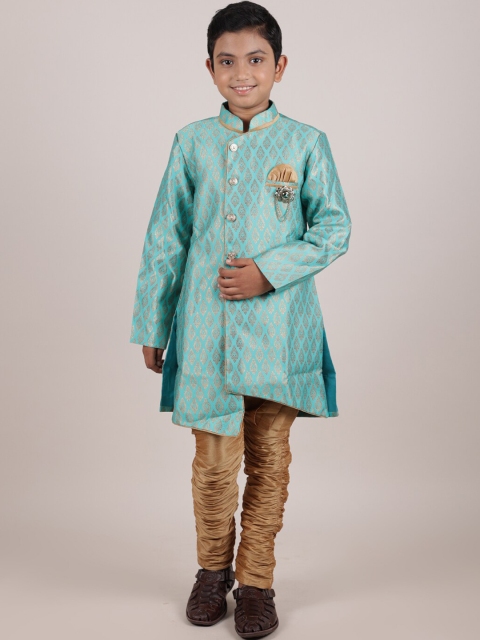 

Pothys Boys Green Cotton Sherwani