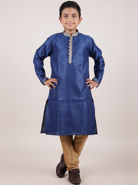 

Pothys Boys Navy Blue Cotton Sherwani