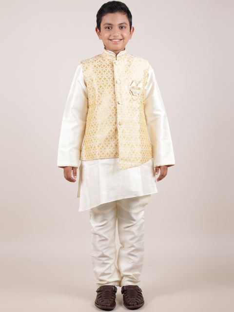 

Pothys Boys Off White Regular Kurta with Pyjamas