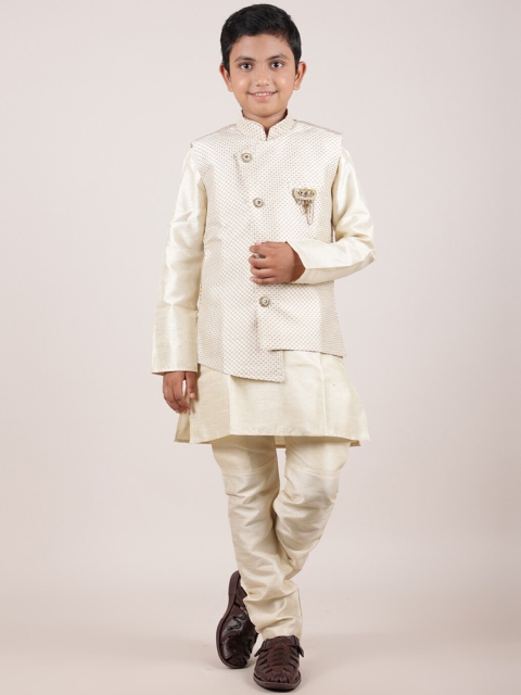 

Pothys Boys Cream Cotton Sherwani