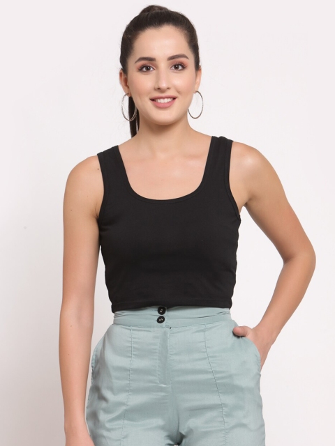 

LUCERO Black Solid Tank Top