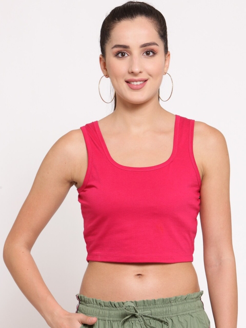 

LUCERO Pink Fitted Crop Top