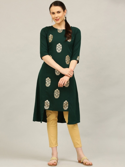 

ALC Creations Women Green Ethnic Motifs Printed Crepe Kurta