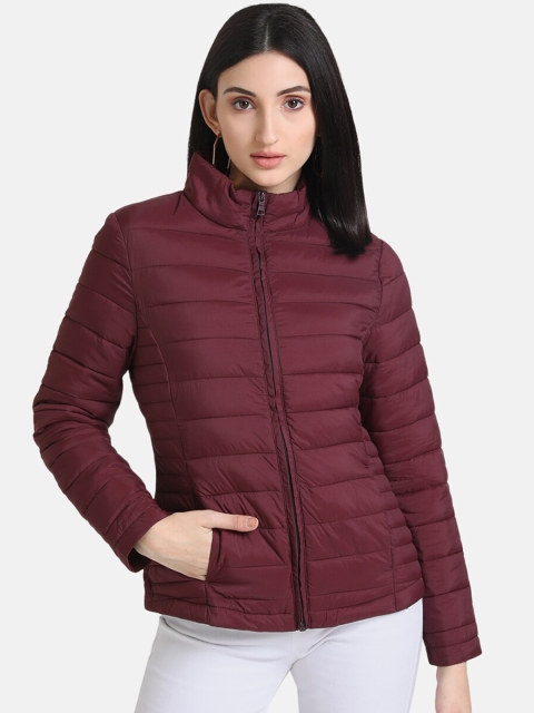 

Kazo Women Maroon Striped Lightweight Puffer Jacket