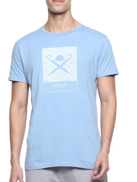 

HACKETT LONDON Men Blue Printed Pockets T-shirt