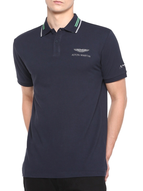 

HACKETT LONDON Men Navy Blue Polo Collar T-shirt