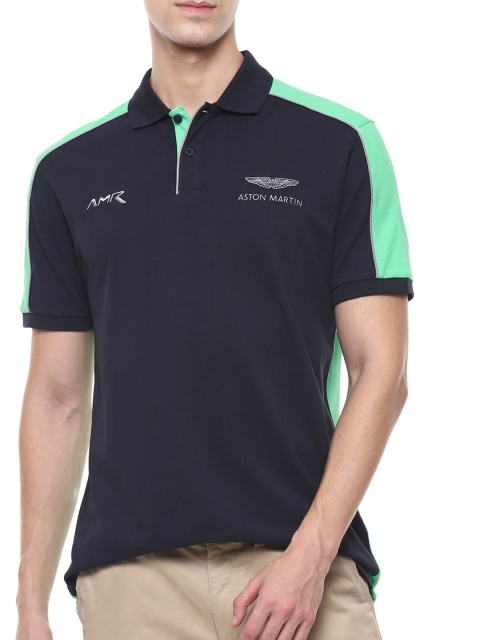 

HACKETT LONDON Men Navy Blue Polo Collar T-shirt