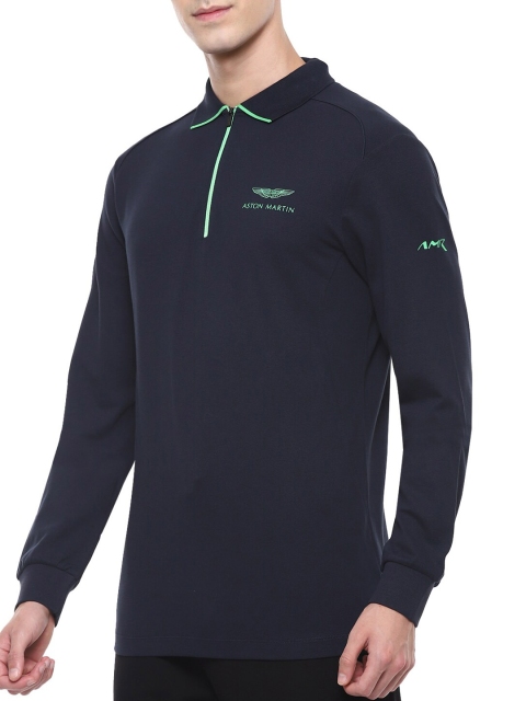 

HACKETT LONDON Men Navy Blue Polo Collar T-shirt