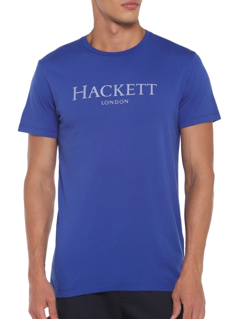 

HACKETT LONDON Men Blue & White Typography Printed T-shirt
