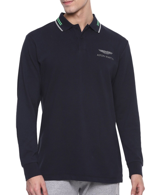 

HACKETT LONDON Men Navy Blue Polo Collar T-shirt
