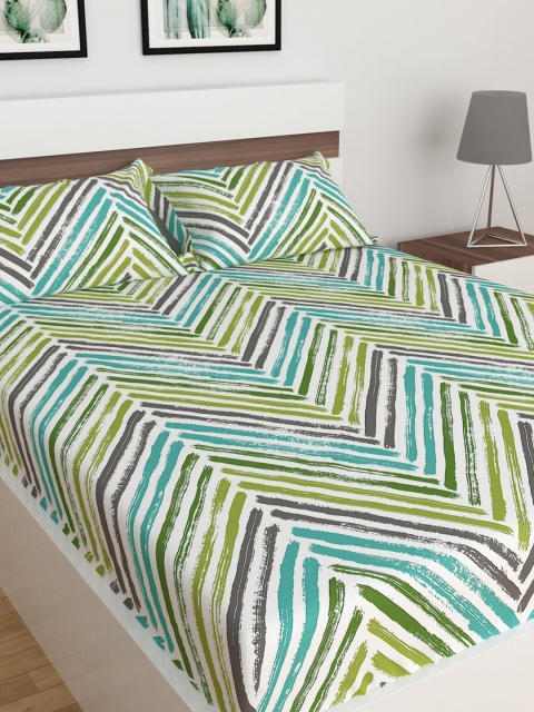 

Home Centre Multicoloured Geometric 3 Queen Bedsheet with 2 Pillow Covers, Multi