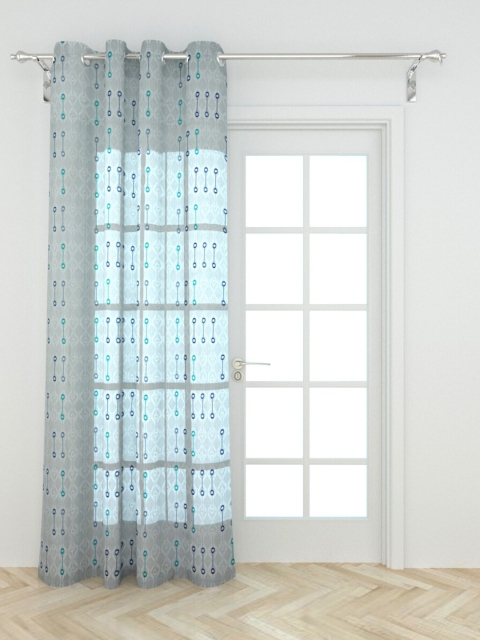 

Home Centre Turquoise Blue & White Ethnic Motifs Door Curtain