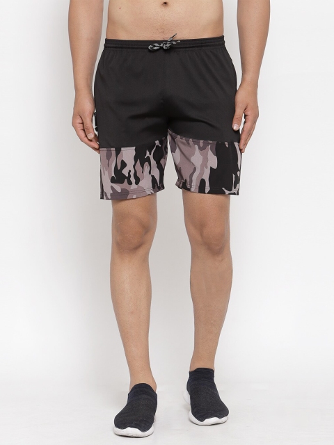 

KLOTTHE Men Black Camouflage Outdoor Sports Shorts