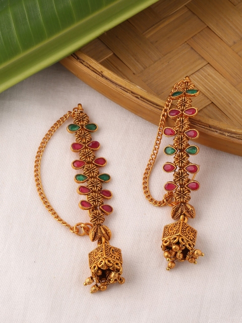 

Shoshaa Gold-Toned Contemporary Half Hoop Earrings