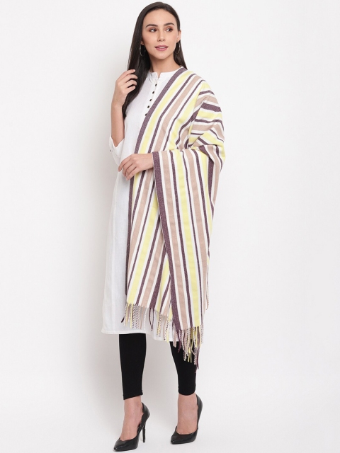 

HK colours of fashion Women Multicoloured Striped Woollen Stole, Multi