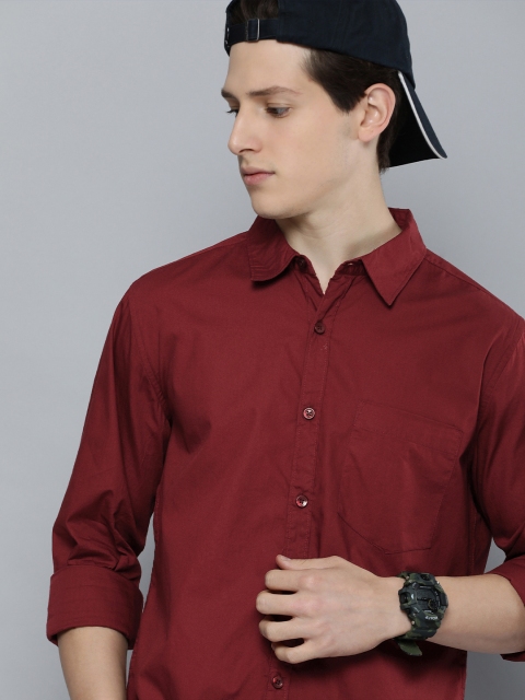 

Harvard Men Maroon Solid Casual Shirt