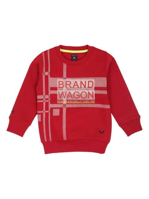 

Noddy Boys Red Typography Printed Pullover Sweatshirt