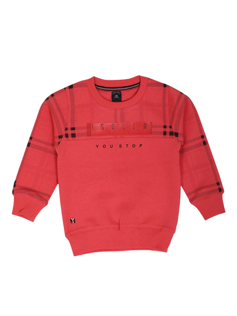 

Noddy Boys Coral Red Printed Sweatshirt