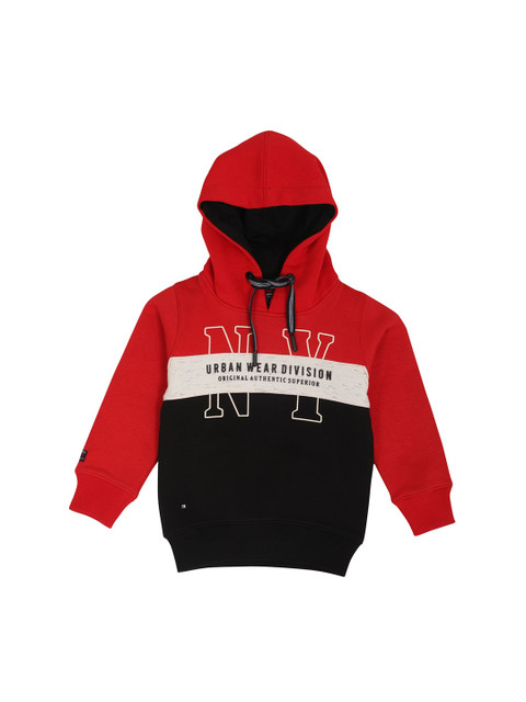 

Noddy Boys Red Colourblocked Hooded Sweatshirt