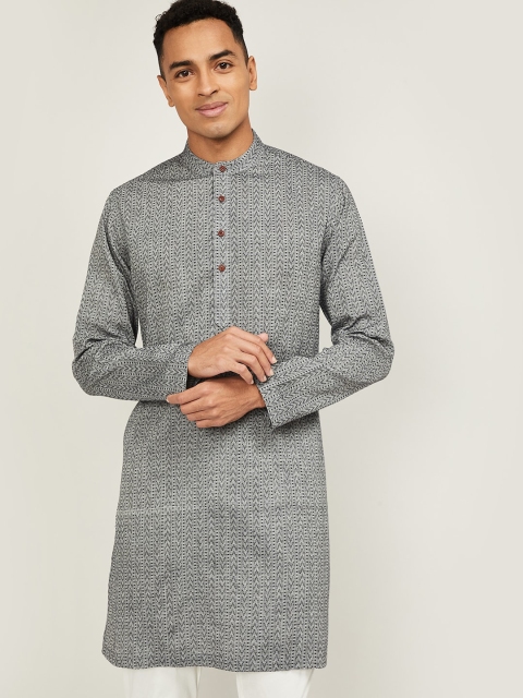 

Melange by Lifestyle Men Grey Striped Kurta