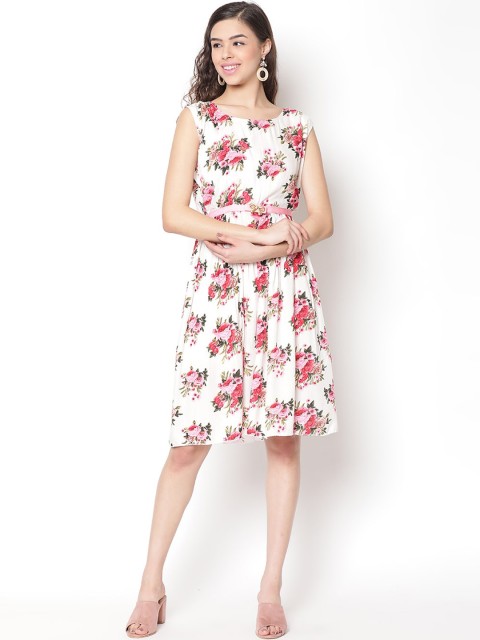 

V2 Value & Variety White Floral Printed Dress