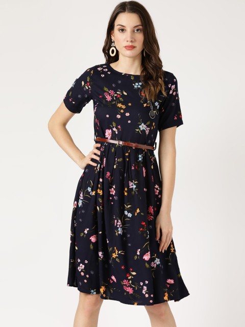 

V2 Value & Variety Navy Blue Floral Dress