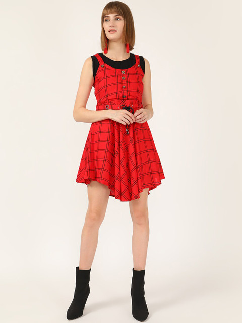 

V2 Value & Variety Red Checked Dress