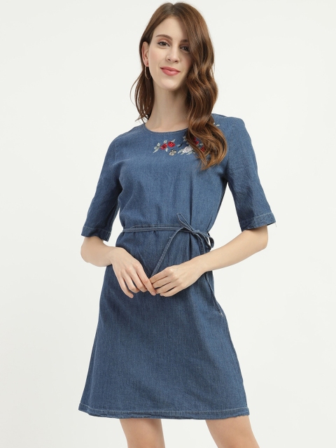 

V2 Value & Variety Blue Denim A-Line Dress