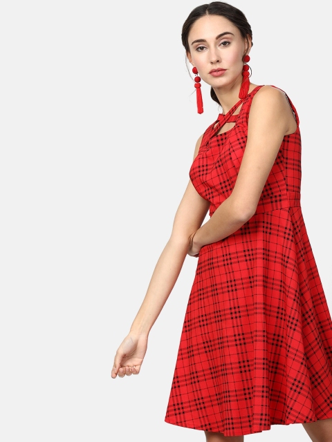 

V2 Value & Variety Red Checked Dress