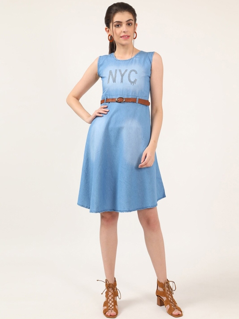 

V2 Value & Variety Blue Denim A-Line Dress