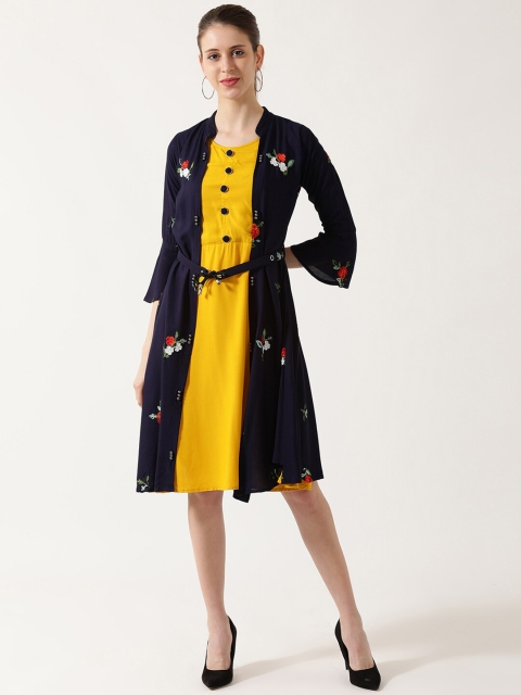 

V2 Value & Variety Navy Blue Floral Dress