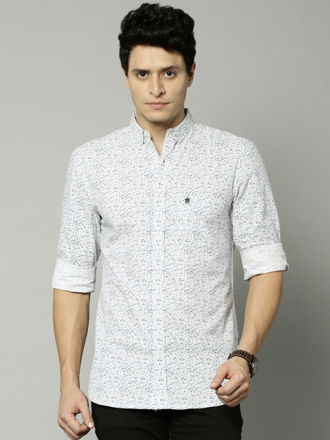 

French Connection Men White Slim Fit Printed Casual Shirt