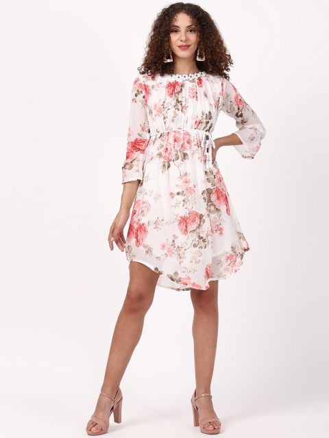 

V2 Value & Variety White Floral Chiffon Dress