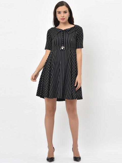 

V2 Value & Variety Black & White Striped Dress