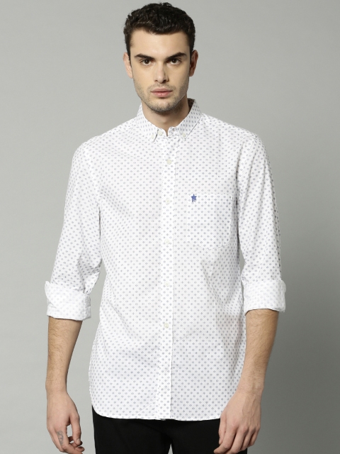 

French Connection Men White & Grey Printed Casual Shirt